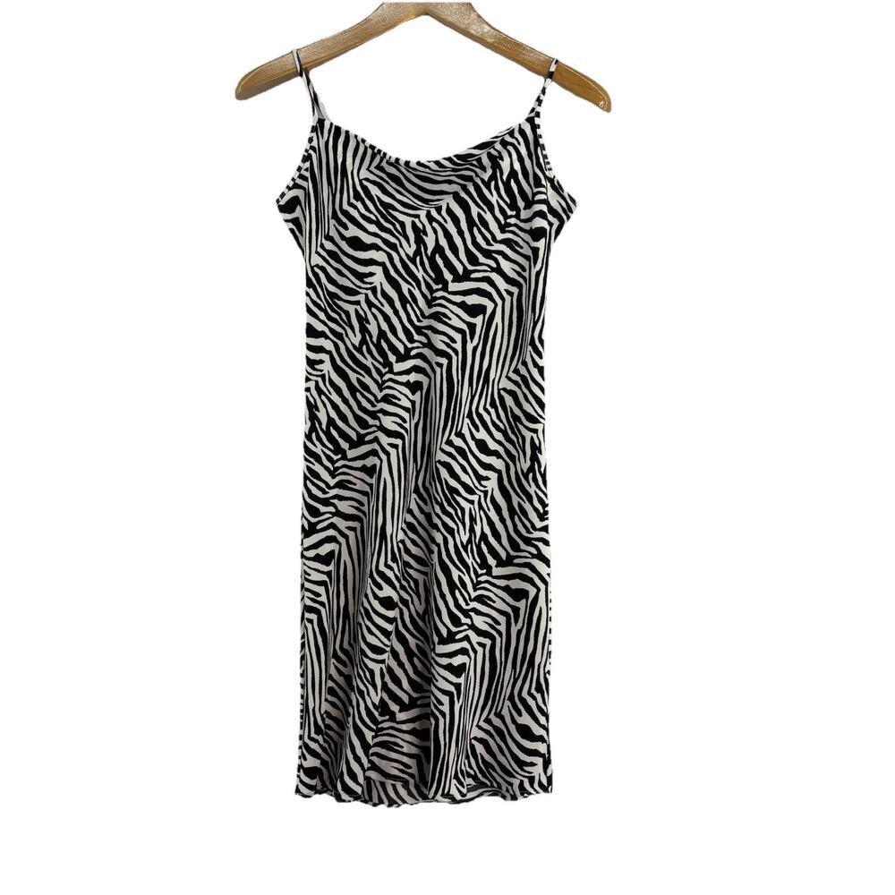 Banana Republic Women’s Size 0 Zebra Animal Print Cowl Neck Slip Shift Dress